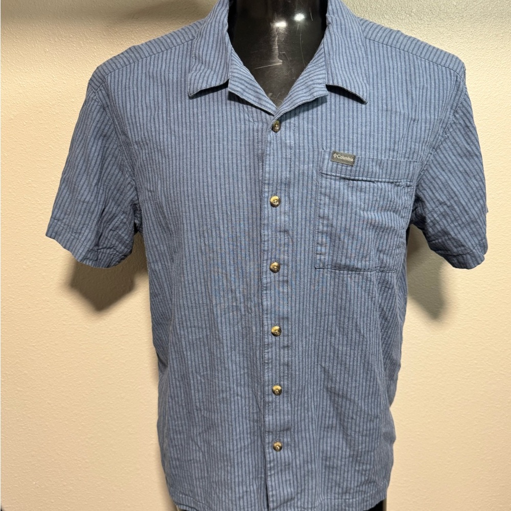 Columbia Men's Slate Blue Short-Sleeve Button-Down Shirt